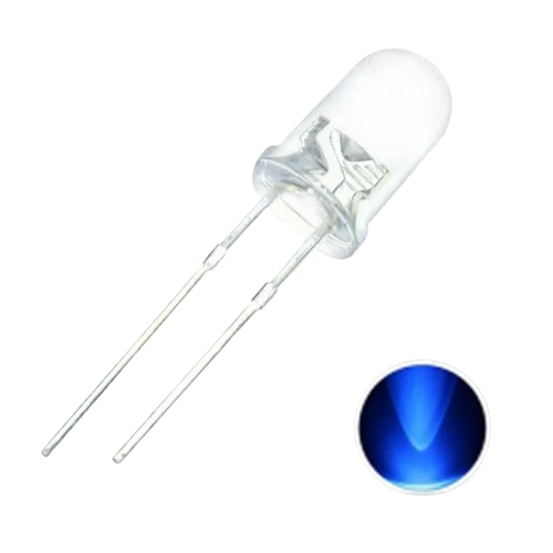 LED 5mm 3V Transparent BLEU