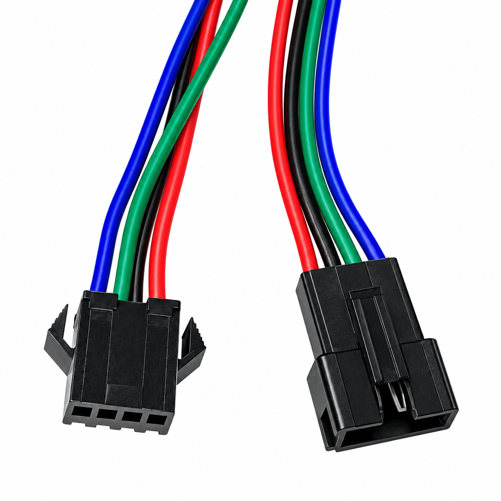 Connecteur 4fil male+femelle connecteur noir(657)