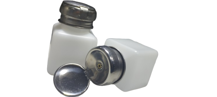 Bouteille poussoir métallique