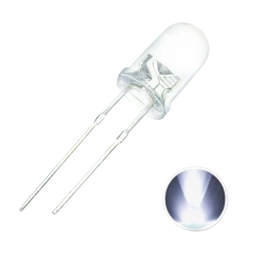 LED 5mm 3V Transparent BLANC