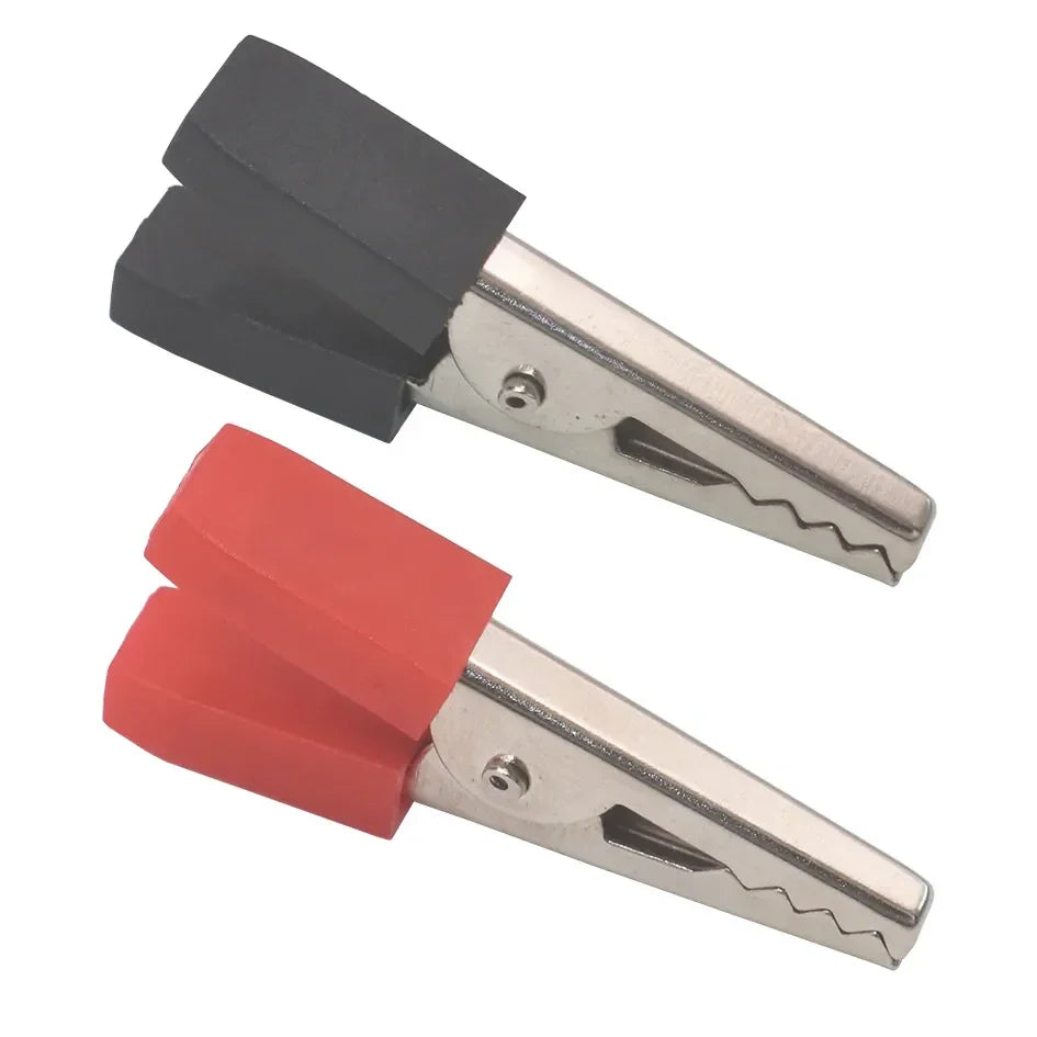 2 Pinces crocodile PM rouge et noir