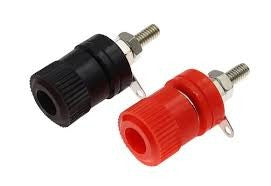 2 Fiches bananes femelles Rouge et Noir GM 15mm