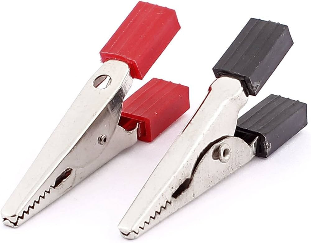 2 Pinces crocodile PM rouge et noir