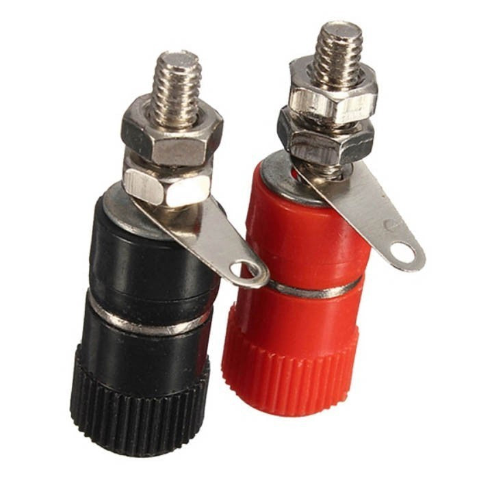 2 Fiches Bananes femelle 8mm Rouge et Noir