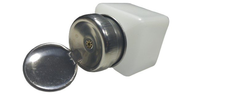 Bouteille poussoir métallique