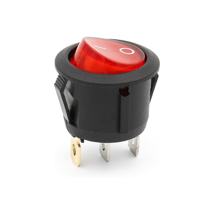 INTERRUPTEUR ON OFF ROND 3PIN ROUGE